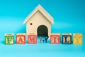 Happy family concept with miniature figurine